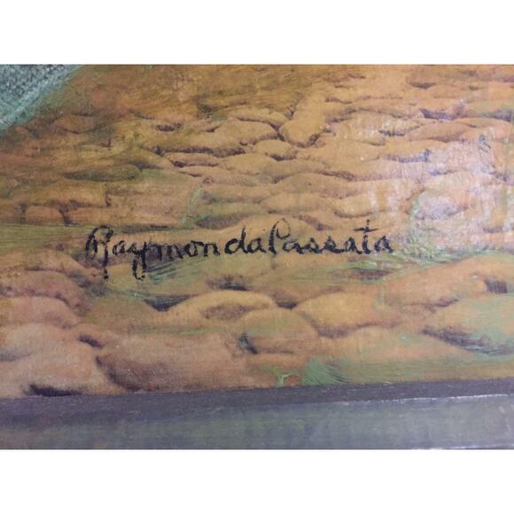 Signed Collage Oil on Canvas 'A Boy's Dream' by artist RAMONA CASSATA - Picture 2 of 4